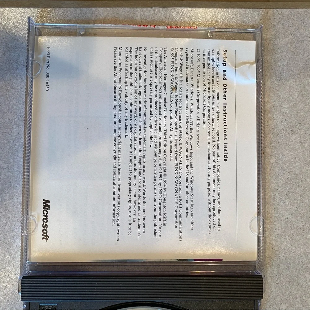 VINTAGE Microsoft Home Encarta 96 Encyclopedia For PC CD-ROM Complete